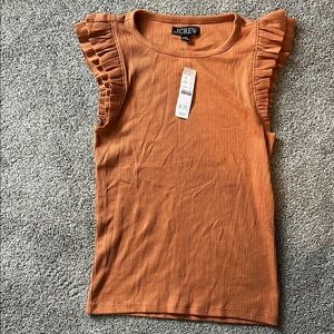 J. Crew Ribbed Ruffle Tank - NWT XS